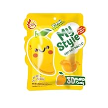 My Style 3D Peelable Gummy Candy Authentic Vietnamese Tropical Fruit Candy, 4.23 oz (120g) Bag, Assorted Fruit Flavors, Made with Real Fruit Juice, Packed & Distributed by VeeFood (1, Mango)