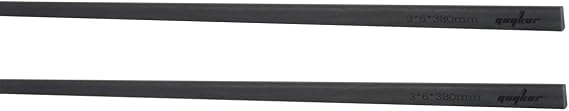 Guyker 2Pcs Carbon Fiber Neck Rod 3 x 6 x 380mm - Electric Guitar Neck Stiffener Truss Rod Adjustment Level for Strings Instruments