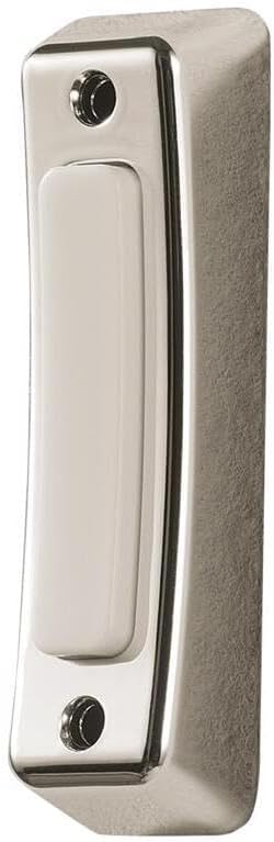 Heath Zenith 18000222 Wired Push Doorbell Button, Satin, Nickel, Plastic, Surface Mount, Home Improvement, Outdoor, House, Decor
