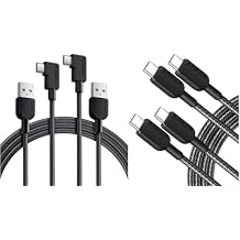 Anker (2 Pack 6ft, Right Angle USB A to USB C Braided Cable & 310 USB C to USB C Cable (6ft, 2 Pack)