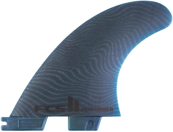FCS Performer Eco Neo Glass Surfboard Fins (Medium, Tri-Quad (5 Fins)), Blue