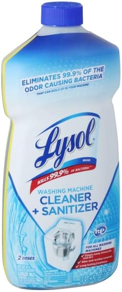 Lysol Washing Machine Cleaner + Sanitizer, Front Load and Top Load Cleaner, For Washer Sanitizing and Cleaning, 1 Count, 36 oz.