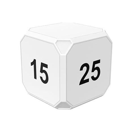 Cube Timer, 2-Speed Volume Timer Cube 5 Minute Timer LED Digital Display time Calculation (White)