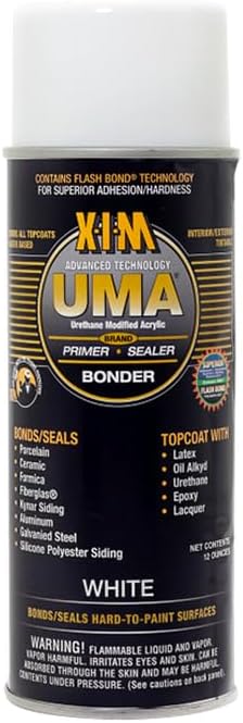 XIM 6 Pack of 12 oz Products 11055 White, UMA Acrylic Bonder and Primer/Sealer Spray