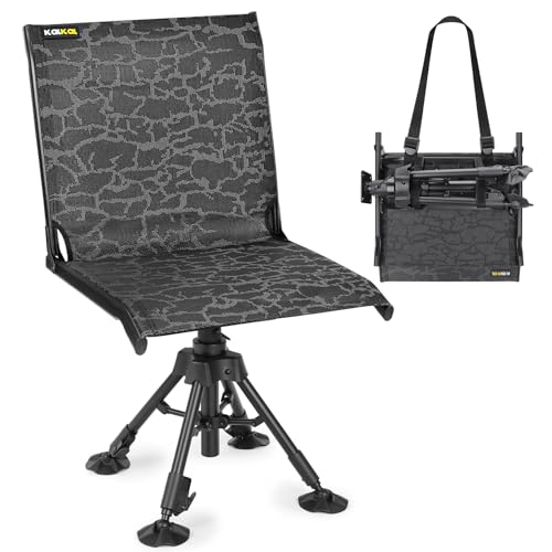 Kalkal Hunting Chair Upgrade 360 Swivel Silent Hunting Blind Chair with 4 Adjustable Legs, Portable Hunting Seat for Deer Turkey Hunting