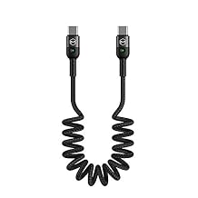 mcdodo [Type C to C] Anti Winding Cable, PD Fast Charging Retractable Data 60W Cable Nylon Braided LED Compatible with Samsung S10,S9,S8+,Google,New MacBook,More Below (Type C to C Black, 6FT/1.8M)