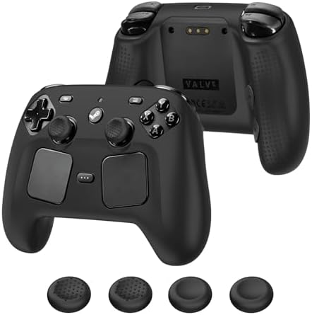 IFEEHE Silicone Handle Protection Cover for Valve Steam Controller 2026 with Joystick Cap Anti-drop (Black)