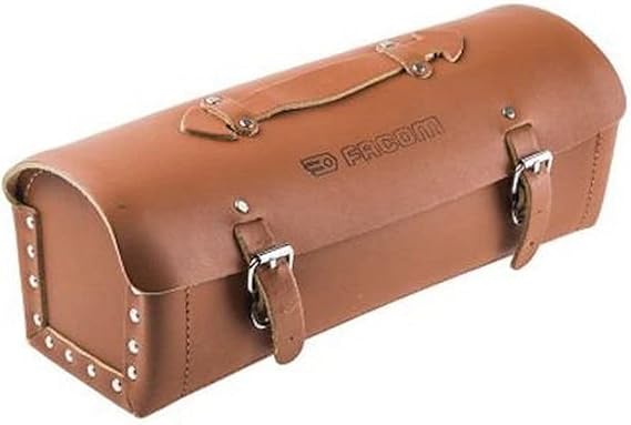 FACOM - Compact Leather Tool Bag - BV.100 - Tool Bag - Professional or DIY Tool Case - Robust and Durable - Tool Storage and Transport - Brown - Small