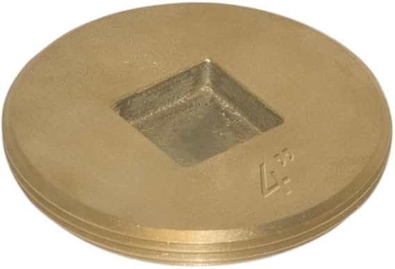 Eastman 4 Inch Cast Brass Cleanout Plug, Countersunk Design for Flush Fit, 42035