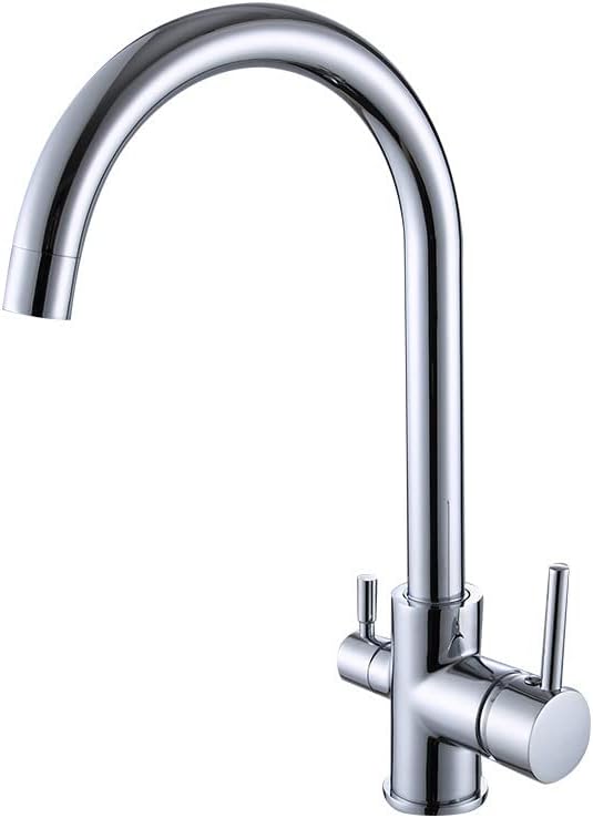 Kitchen Taps All-Copper Kitchen Water Purifier Direct Drinking Faucet Sink Wash Basin Cold and Hot Water Three-in-One Mixing Faucet