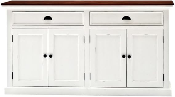 NovaSolo Halifax Accent Classic Buffet in Pure White and Dark Wood