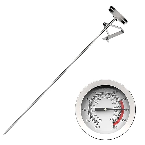 CandyDeep Fry Oil Thermometer for Frying with 12 Probe & Pot Clip,- CookingThermometer for Frying Oil Candle Making Hot Deep Fryer 1, 12
