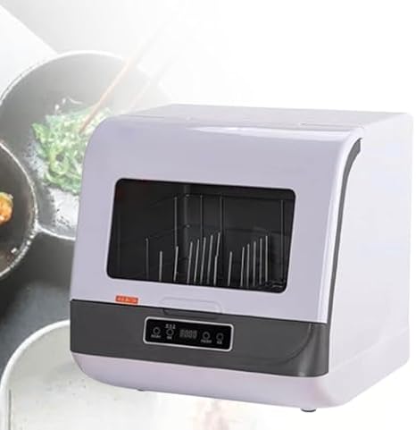 Portable Countertop Dishwasher, Large Capacity, 3 Wash Programs, Ideal for Apartments, Dorms & RVs - Compact Dishwashing Machine, Gray