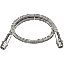 PTFE-Lined Stainless Steel Braided Hose 1/2" Nominal Hose Size 1/2" Male NPT 316 SS End Connections 120" Overall Length 2000 psi Chemically Compatible