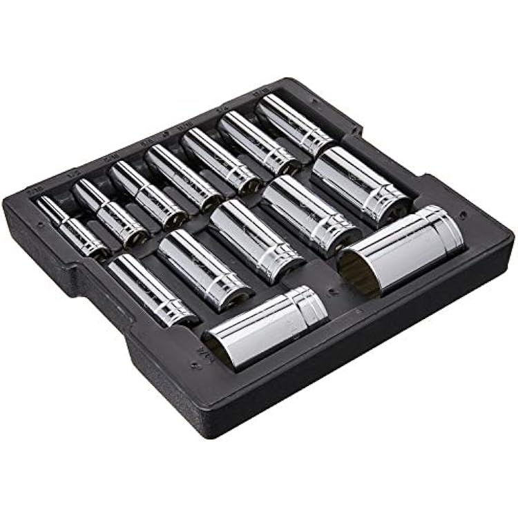 GEARWRENCH 14 Pc. 12 Drive 12 Pt. Deep Socket Set, SAE - 80732