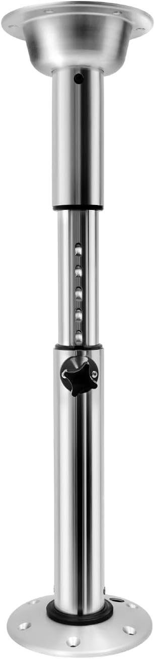 Adjustable Table Pedestal, 565 to 720mm Adjustable Height Table Leg System, Detachable Table Base Leg, for Boat Yacht RV Motorhome Caravan, Silver