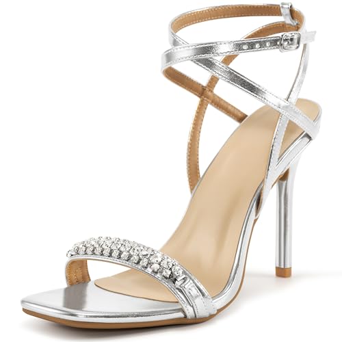 Strappy Heels for Women Dressy: Comfortable Ladies Stiletto Sandals for Prom Party - 2025 Bridal Wedding Heels