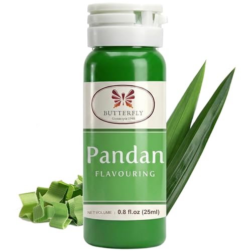 Butterfly Pandan Flavoring Extract 0.8 Oz 25 ml Paste-Strength Pandan Extract for Baking, Drinks, Waffle Mix, Buko Desserts, Syrup & Lattes