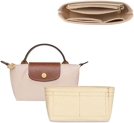 Longchamp le pliage çanta düzenleyici çanta düzenleyici el çantası sırt çantası düzenleyici kullanım (bej-XS03)
