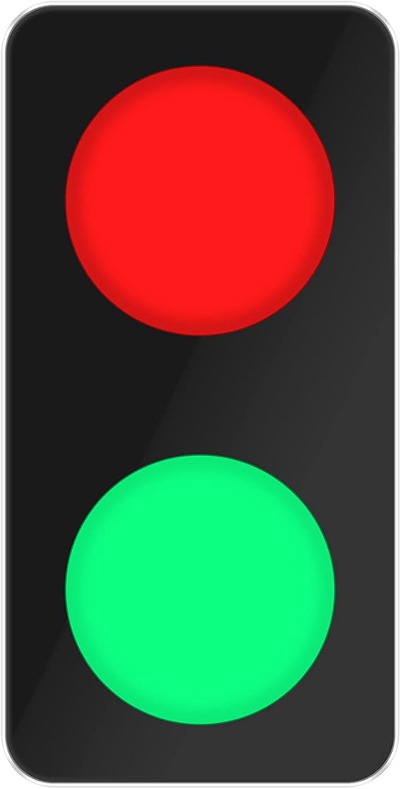 BBMI Remote Control Traffic Light, Red Green LED Wall Lamp, DC9-12V Traffic Lamp, (with Plug).