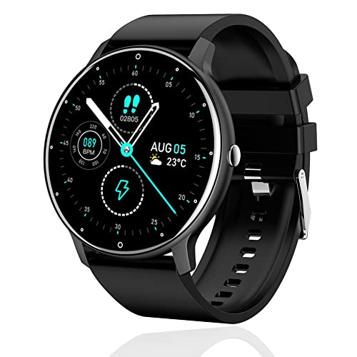 Smart Watch for Doogee S61 Pro - Fitness Tracker Watches for Men Women, IP67 Waterproof HD Touch Screen Smartwatch for AndroidiOS Phones, 24 Sports, Activity Tracker - Black