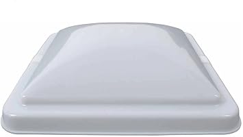 BV0554-01 Vent Cover 14" x 14" for Old Style Round Dome RV Roof Vents - White, Standard