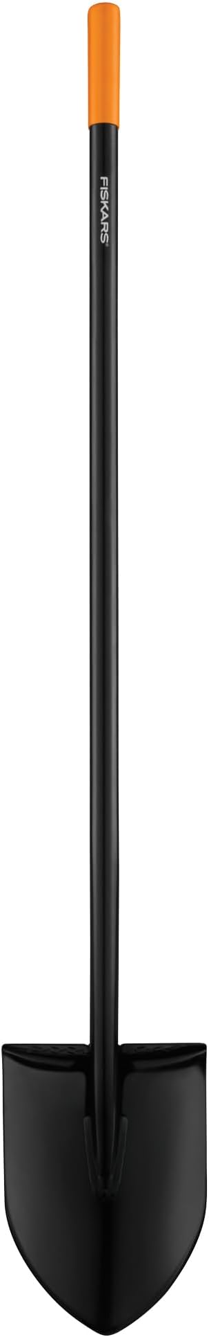 Fiskars 57" Garden Digging Shovel, Heavy Duty Steel Tool, Straight Handle