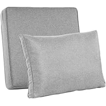 ovios Patio Cushion Covers, Waterproof Cushion Cover for Outdoor Furniture, Sofa, Couch, Chair, Loveseat Seat Back Cushion Cover with Zipper (4 Covers, Dark Grey)
