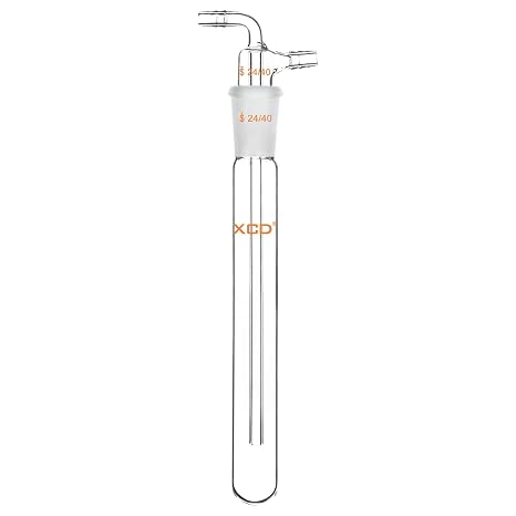 XCD Borosilicate Glass Vacuum Cold Trap, Lab Vacuum Cold Trap with 10mm Serrated Hose, 200 mm Length Below the 24/40 Joint
