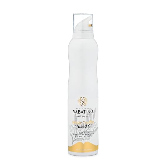 Sabatino White Truffle Oil Spray All-Natural Premium Italian White Truffle-Infused Olive Oil, Gourmet Finishing Oil for Pasta, Pizza, Salads & More 7.44oz