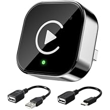 Ticarve 2-in-1 Wireless Apple CarPlay & Android Auto Adapter, Plug & Play CarPlay Wired to Wireless Adapter, Stable Auto-Connect, No Latency, iOS 10& Android 11+, USB/USB-C Extension Cable