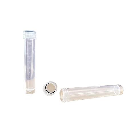 20 Piece 10 ml Self Standing Leakproof Graduated Cryovials with Plastic Screw Top Vials, Needle Storage Container, Centrifuge Tubes Laboratory Test Tubes