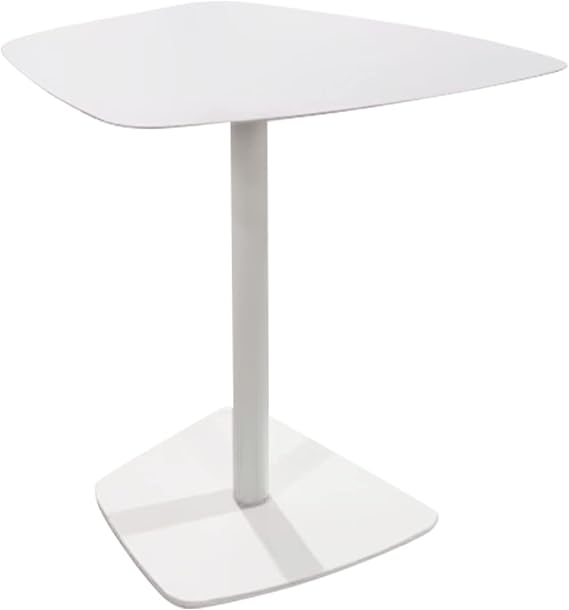 LOKKHAN Sleek Accent Side/End Table for Sofa, Metal Couch Table Small TV Tray, Snack Table/Accent Cafe Table for Patio Garden Backyard, Living Room, Bedroom Nightstand Bedside Table, 19.3" H, White