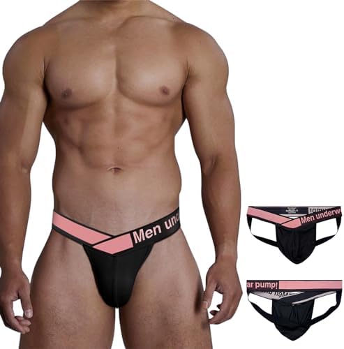 Meshal Mens Sexy Jockstrap Underwear With Breathable Bulge Pouch Low Rise Soft Fabric