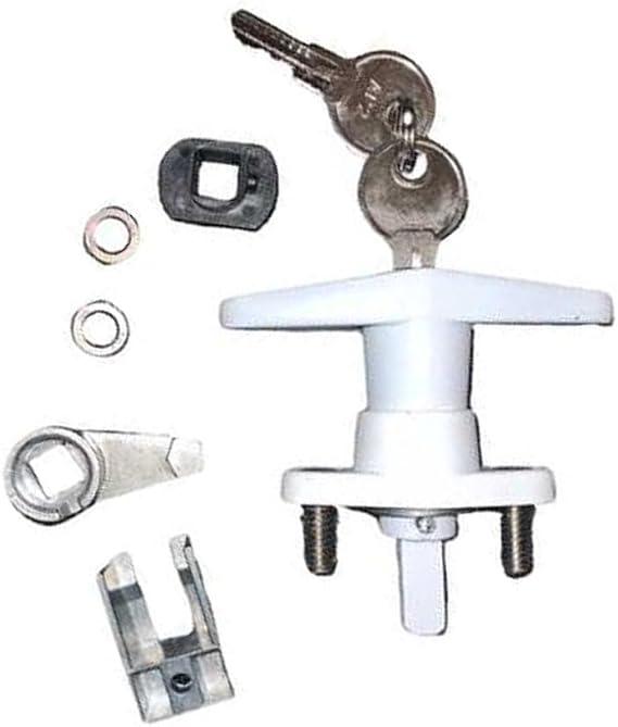 T-Handle Shutter Lock Kit, Accordion Hurricane Storm Shutter Lock, White, The Same Key Number