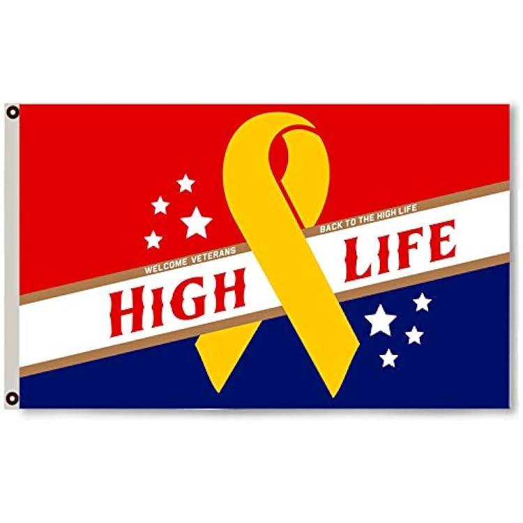 Miller High Life Welcome Home Veterans Beer Flag Banner 3x5ft Man Cave Decor