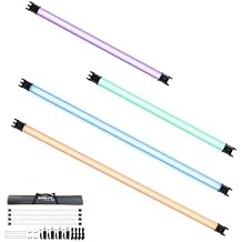NANLITE PavoTube II RGBWW LED Light Tube, Color RGBWW LED Pixel Tube Photography Handheld LED Video Lighting Wand with AC Chargers, Mounts, and Case Battery Powered(PavoTube II 15C 4 Light Kit)