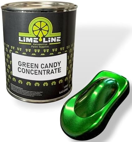 LiME LiNE Green Candy Concentrate, Automotive Solvent Based Transparent Paint over Pearls, Metal Flake and Metallics (1 Pint)