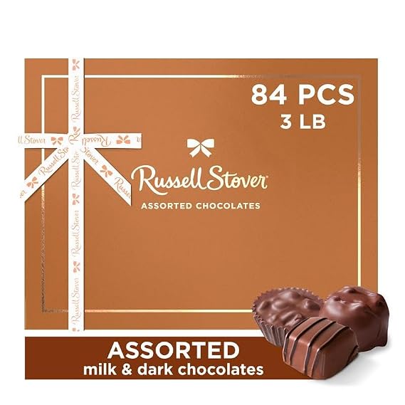 NEW - RUSSELL STOVER Assorted Milk & Dark Chocolate Gift Box, 48 oz. ( 84 pieces)