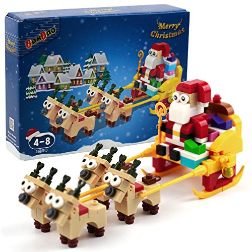 BanBao Christmas Toy Building Sets,Santa Claus Gift Toy ,Reindeer Snow Car Model Kit for 7 Year Old Girls Boys, Building Toys for Kids Ages 4-8, A Great Gifts for Kids Ages 4-8, 258 Pieces