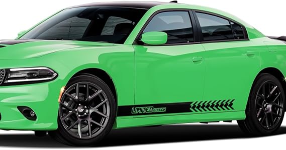 2PCS Decal Sticker Vinyl Side Sport Edition Stripes Kit Compatible with Dodge Charger 2012-2023 (Matte Black)