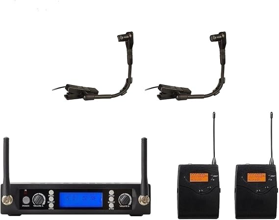 Dual Wireless Instrument Microphone for Sax Trombone Clarinet Trumpet Beta 98H/C