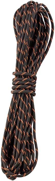 YakAttack 550 Paracord with Reflective Tracer - 35 ft - Made in USA | Black/Orange Nylon Rope for Anchor Trolleys, Camping, Survival | High Visibility Cord