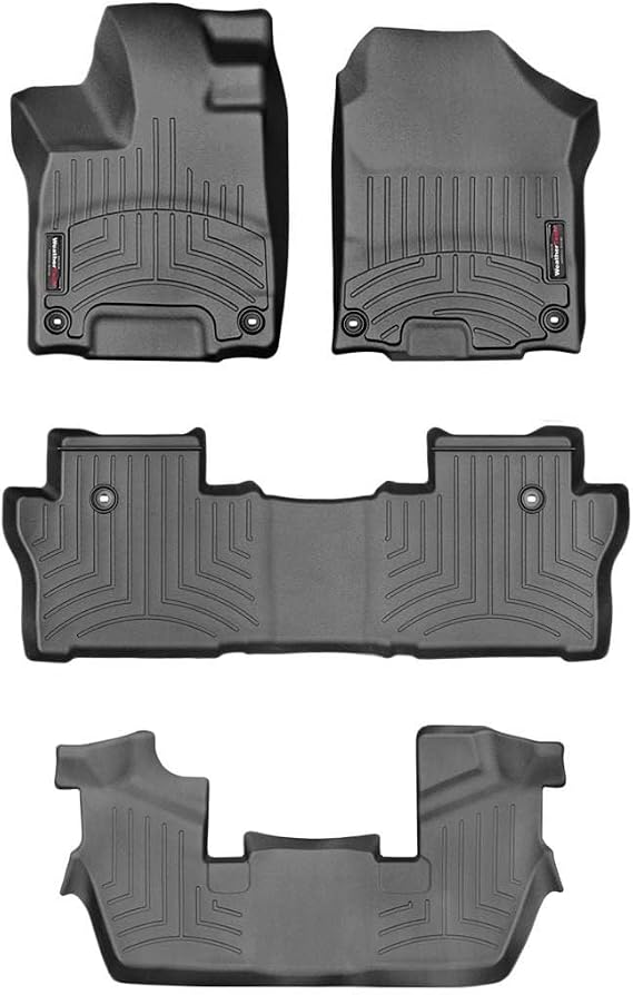 WeatherTech Custom Fit FloorLiners for Honda Pilot - Full Set (44839-1-5-4), Black