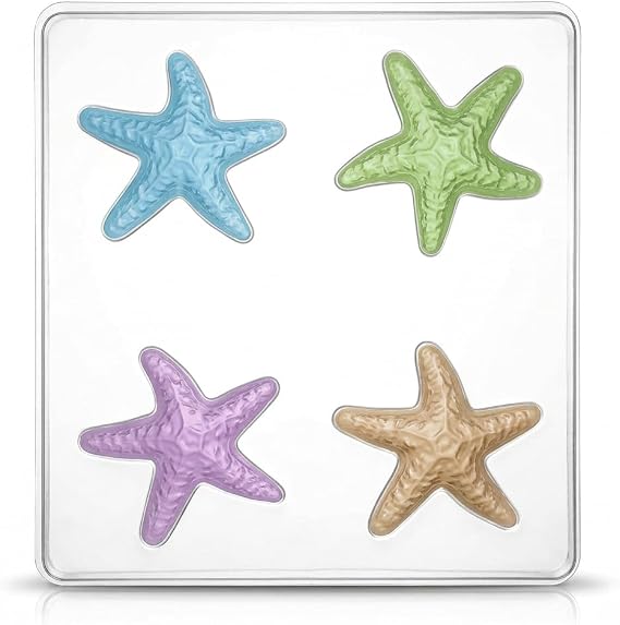 Starfish Chocolate Candy Mold 1350, Clear Food Grade Plastic, 4 Cavities, 3" x 3" Inches