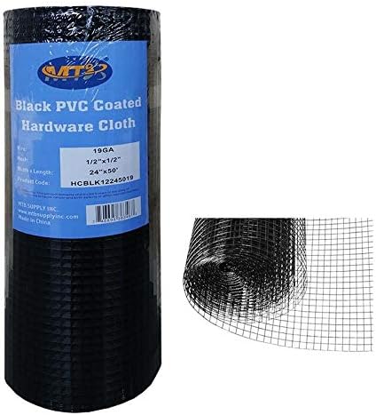 MTB Supply Galvanized After Welding Hardware Cloth 24 Inch x 50 Foot -1/2 Inch x 1/2 Inch 19GA