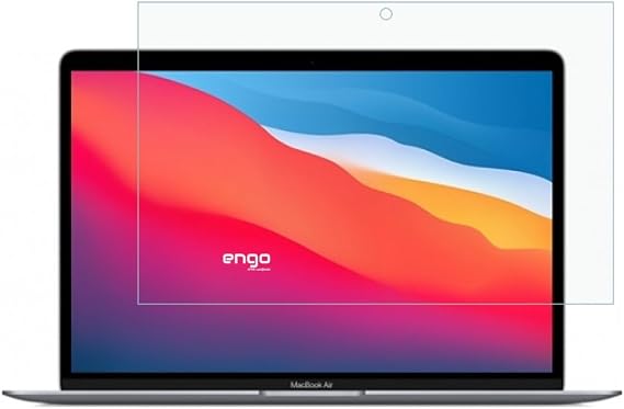 Engo Apple Macbook Air 13 İnç İle Uyumlu Ekran Koruyucu Notebook, 9h Temperli Kırılmaz Esnek Nano Cam, Çizilmeye Ve Darbeye Dayanıklı Laptop Koruma, Hd Şeffaf M1 2020, Retina
