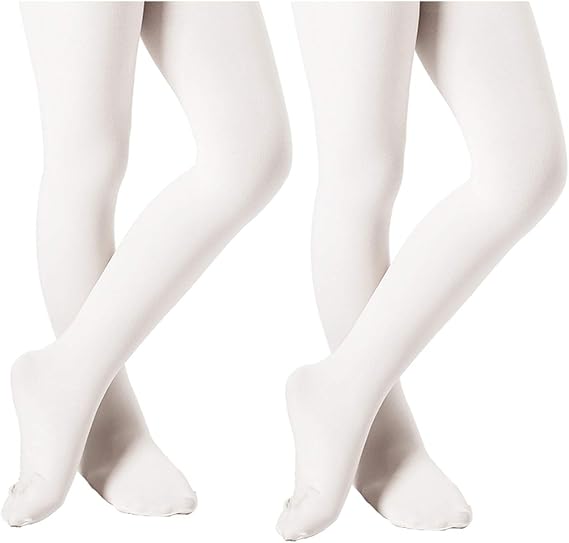 DIPUG Ballet Tights for Girls - Thick Soft Footed Dance Tights for Toddlers and Kids