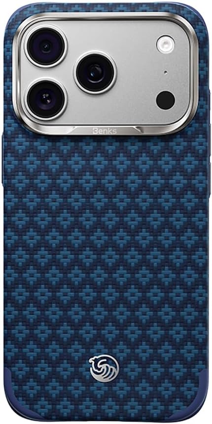 iPhone 18 Pro Max / 17 Pro Max uyumlu Kılıf MagSafe Şarj Özellikli Benks ArmorEdge X9 Kevlar Kapak Lacivert