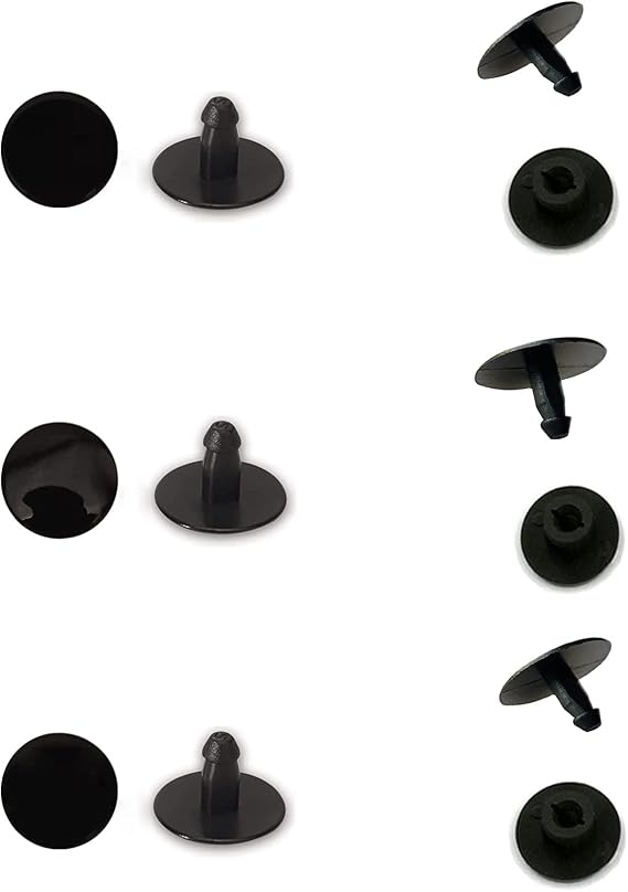 6 Sets Replacement Rivets Button Strap Compatible for Clog Shoe Strap 16mm Size Rivets Repair (Black)